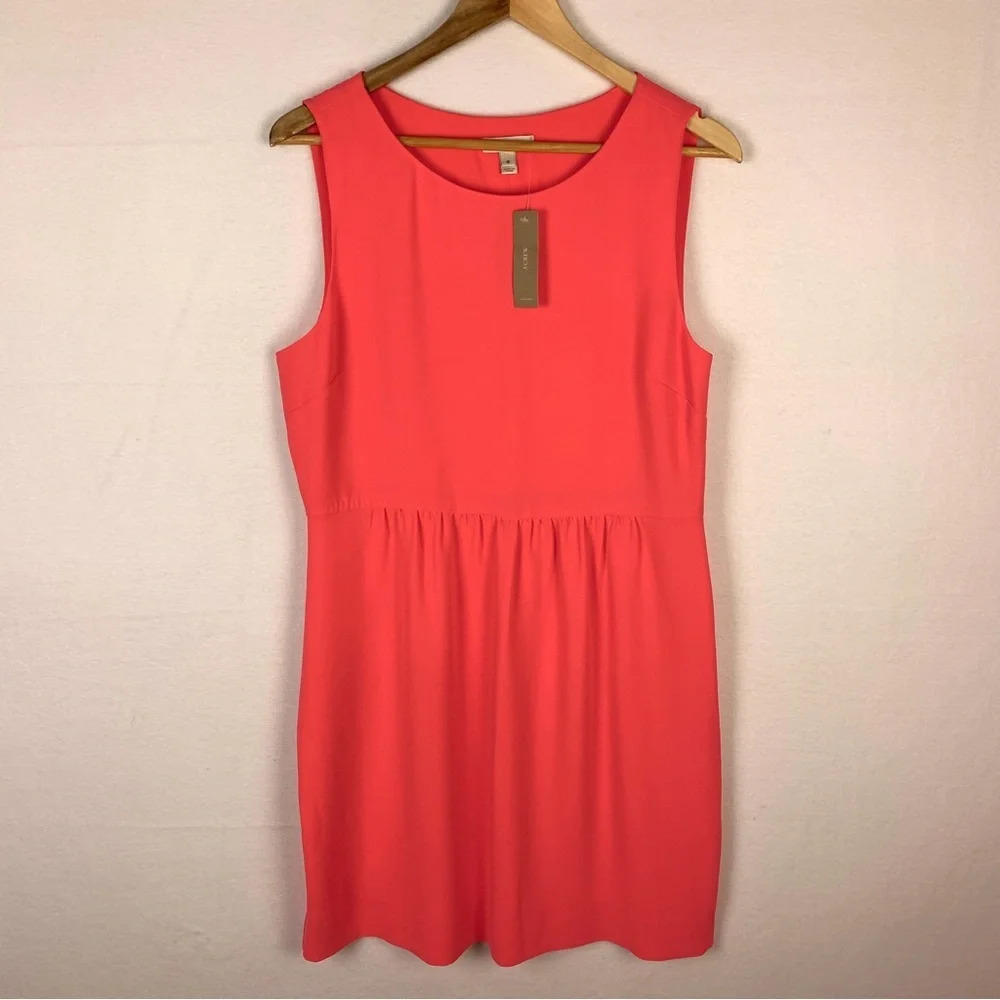 NWT J. Crew Classic Coral Pink Sleeveless Shift Dress